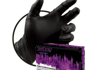 Shadow Black Nitrile PF Exam Gloves - Medium , 1 Box