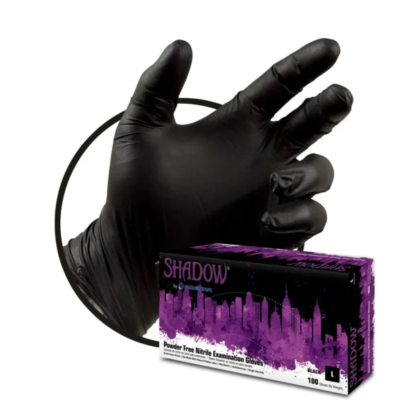 Shadow Black Nitrile PF Exam Gloves – X-Large , 1 Box