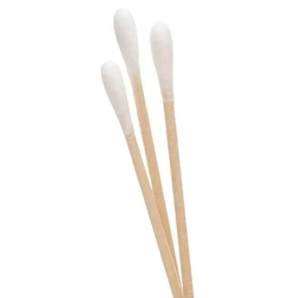 100 Pc Cotton Swab Applicator Q-tip Swabs 6" Wood Handle