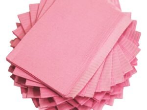 50 Pieces Pink Bibs 13" X 18"
