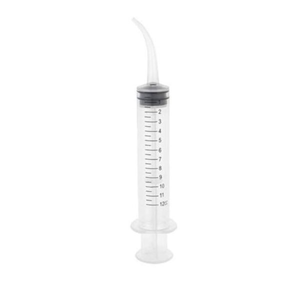 Disposable Dental Irrigation Syringe With Curved Tip -4 pcs /12CC