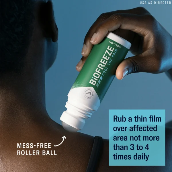 Biofreeze Roll-On Pain-Relieving Gel 3 FL OZ, Green (Pack Of 2) Topical Pain Reliever For Muscles And Joints From Arthritis, Backache, Strains, Bruises, & Sprains - Image 5
