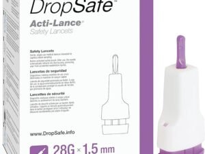 Push Button Safety Lancets Acti-Lance 28 Gauge Sterile - Purple, 100 Count