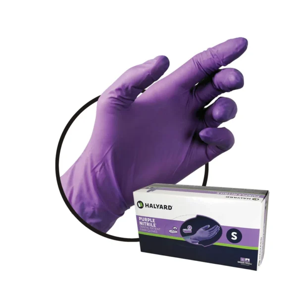 Halyard By Kimberly Clark Purple Nitrile Exam Gloves-Medium,100/BX
