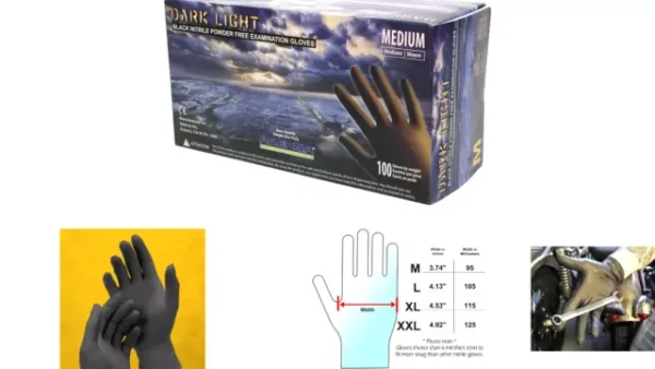 Dark Light Acrylo Nitrile 9 Mil Mechanic Gloves Medium - DLG675, 1 Box Of 100 - Image 2
