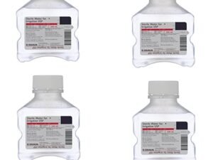 Sterile Water for Irrigation USP, 500mL Bottles, Pack of 4, Medical Grade