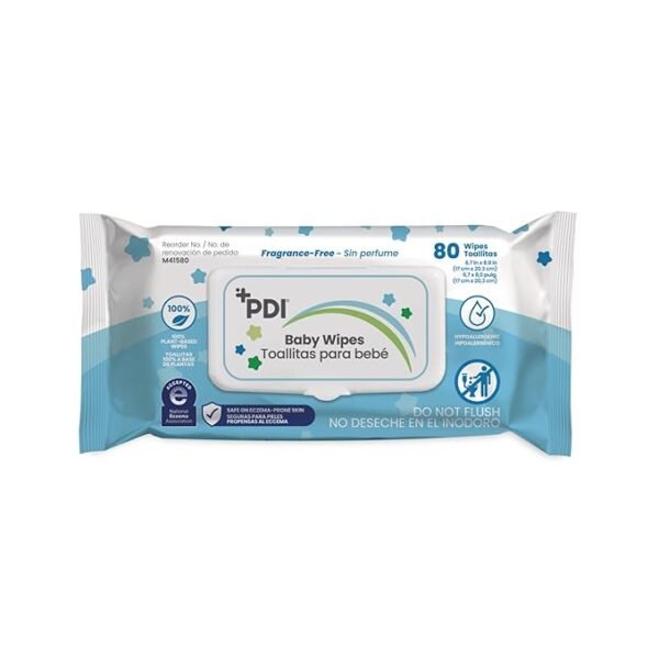 PDI Baby Wipes, Hypoallergenic, Eczema Safe, Fragrance Free, Plant-Based Wipes, Flip-Top Lid, 12 Packs of 80 Wipes Each (960Total Wipes) - Image 5