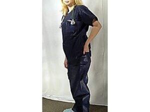 Dukal Disposable Polypropylene Scrub Pants Dark Blue Large 10 Ct