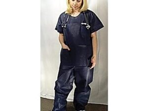 Dukal Disposable Polypropylene Scrub Shirt Dark Blue Large 10 per Bag