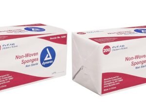 Dynarex Non-Woven Sponges, Non-Sterile, Gauze, for Cleansing, Prepping and Dressing, Highly-Absorbent, Less Linting, 2-Pack, 4"x 4", 4 Ply, 400 Sponges