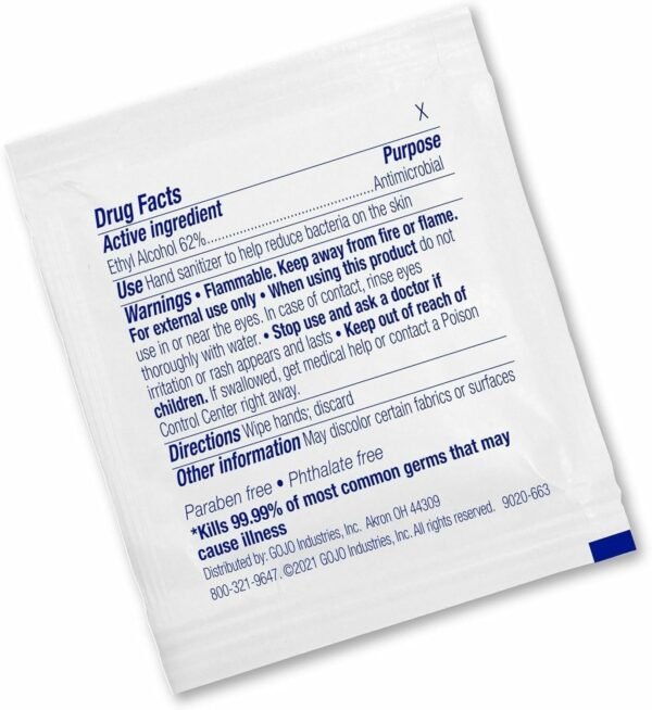 Purell Premoistened Sanitizing Hand Wipes,Fragrance Free, 100/Box - Image 6
