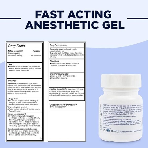 Dynamic Dental Candi Caine, Topical Anesthetic Gel, 1 oz, Bubble Gum Flavor - Image 6