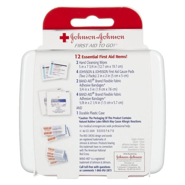 Johnson & Johnson First First Aid Kit Travel Size (Pack of 3 -- First Aid Kit for Car, Office, Purse) - Image 2