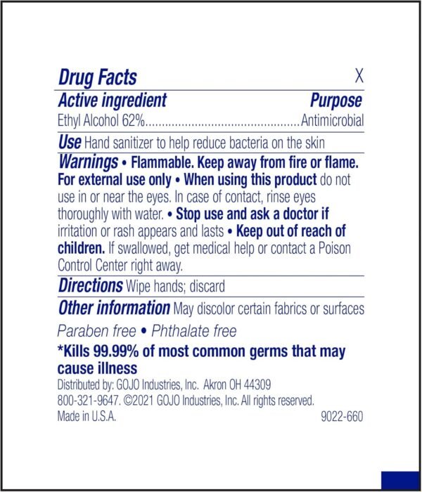 Purell Premoistened Sanitizing Hand Wipes,Fragrance Free, 100/Box - Image 3