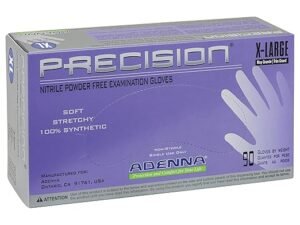 Adenna PCS778 Precision 4 Mil Powder-Free Nitrile Exam Gloves, Medical Grade, Blue-Violet, X-Large, Box of 90
