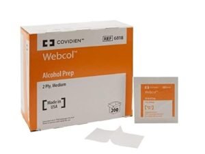 Covidien 6818 Webcol Alcohol Prep, Sterile, Medium, 2-Ply, Pack of 200