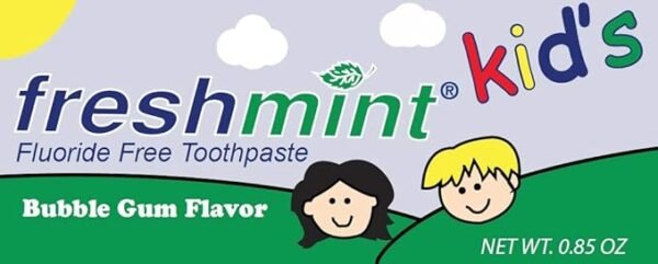 Freshmint® 0.85 oz. Kids Fluoride-Free Toothpaste bubble gum flavor - Image 2