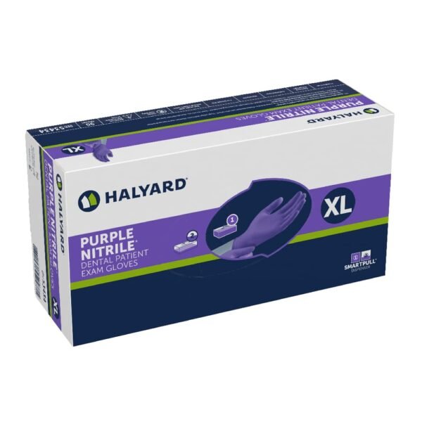 HALYARD Purple Nitrile Dental Patient Exam Gloves, Non-Sterile, 5.9 mil, 9.5", Purple, X-Large, 53434 (Case of 900)