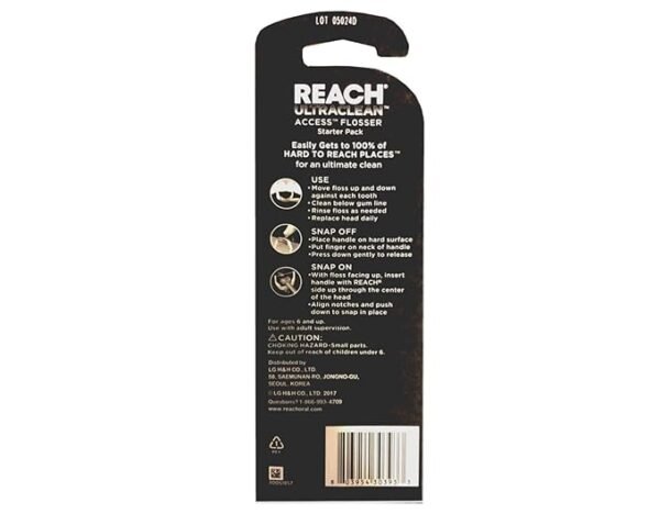 REACH Ultraclean Access Flosser + 8 Refill Dental Flosser Heads, Oral Care and Hygiene (Pack of 2) - Image 3