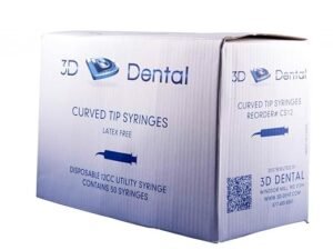 3D Dental CS12 US-12 Curved Tip Utility Syringe, Pack of 50