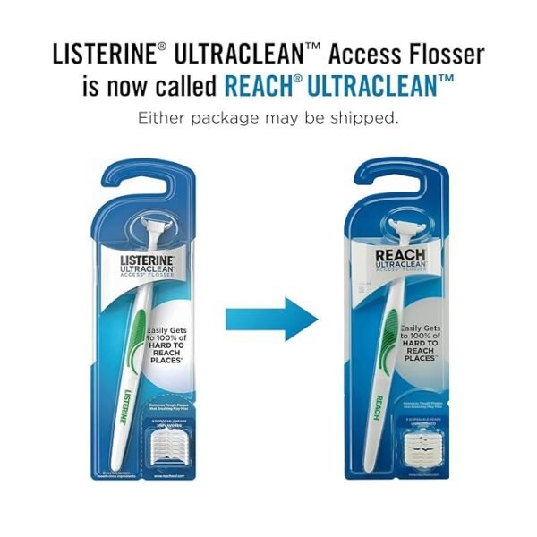 REACH Ultraclean Access Flosser + 8 Refill Dental Flosser Heads, Oral Care and Hygiene (Pack of 2) - Image 4