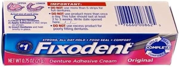 Fixodent Denture Adhesive Cream Original 0.75 oz (Pack of 3) - Image 3