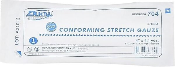 Dukal White Conforming Bandage Sterile 4" x 4-1/10 Yd 704 12 per Bag - Image 4