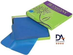 Blossom Dam, Latex Powder-Free, Unscented, Blue, Medium, 5" x 5" Size, 127 mm x 127mm, Pack of 52