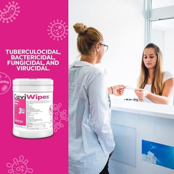 CaviWipes Disinfecting Towelettes Canister Wipes, 160 Count, White - Image 3