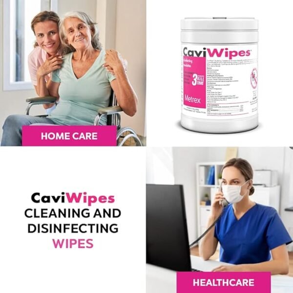 CaviWipes Disinfecting Towelettes Canister Wipes, 160 Count, White - Image 4