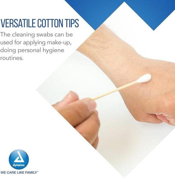 Dynarex 4305 Sterile Cotton Tipped Applicator,6" Length, Single-Use Wooden Cotton Tip Applicator for Wound Care & Dressing, Hygiene, Make Up, Cleaning Tool, Jewelry, Pack of 2000 - Image 5