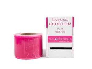 The Essentials Barrier Film Roll with Dispenser Box, 4"x 6" Perforated Sheets Adhesive Barrier Film for Dental, Medical & Tattoo Purposes, 1200 pcs, Pink