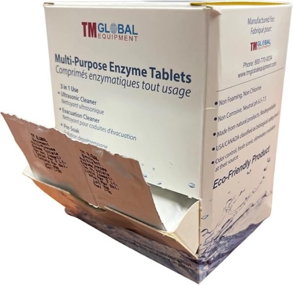 64 Tablets Ultrasonic Enzymatic Tablets 3 in 1, Ultrasonic Cleaner, Evacuation Cleaner, Tools Pre-Soak enzyme Tablets - Image 3