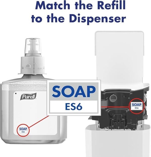 PURELL ES6 Automatic Hand Soap Dispenser, White, Compatible with 1200 mL PURELL ES6 Hand Soap Refills (Pack of 1) - 6430-01 - Manufactured by GOJO, Inc. - Image 6