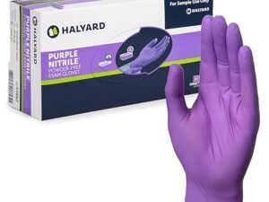 HALYARD Purple Nitrile Dental Patient Exam Gloves, Non-Sterile, 5.9 mil, 9.5 Inches, Purple, X-Large, 53434 (Box of 90)