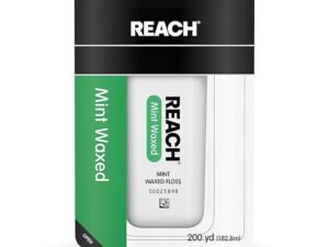 Reach Waxed Dental Floss for Plaque and Food Removal, Refreshing Mint Flavor, 200 Yards