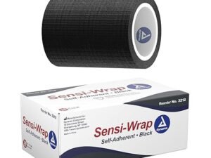Dynarex Sensi-Wrap Bandage Rolls are a Self-Sticking Wrap Provides Stay in Place Compression. Great for Tough to Wrap Areas of The Body, Over a Bandage or Tattoo. Black, 2” x 5 yds, 1 Box of 36 Rolls