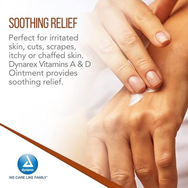 Dynarex Vitamins A & D Ointment, Ointment with Vitamin A and Vitamin D Skin Protectant, for Diaper Rash and Discomfort, White, 1 - 4 oz. Tube - Image 5