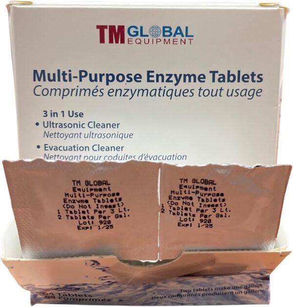 64 Tablets Ultrasonic Enzymatic Tablets 3 in 1, Ultrasonic Cleaner, Evacuation Cleaner, Tools Pre-Soak enzyme Tablets - Image 4