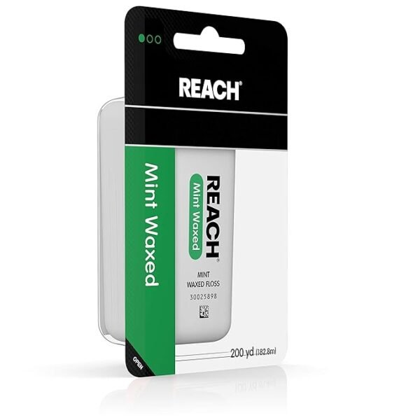 Reach Waxed Dental Floss for Plaque and Food Removal, Refreshing Mint Flavor, 200 Yards - Image 3
