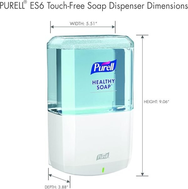 PURELL ES6 Automatic Hand Soap Dispenser, White, Compatible with 1200 mL PURELL ES6 Hand Soap Refills (Pack of 1) - 6430-01 - Manufactured by GOJO, Inc. - Image 2