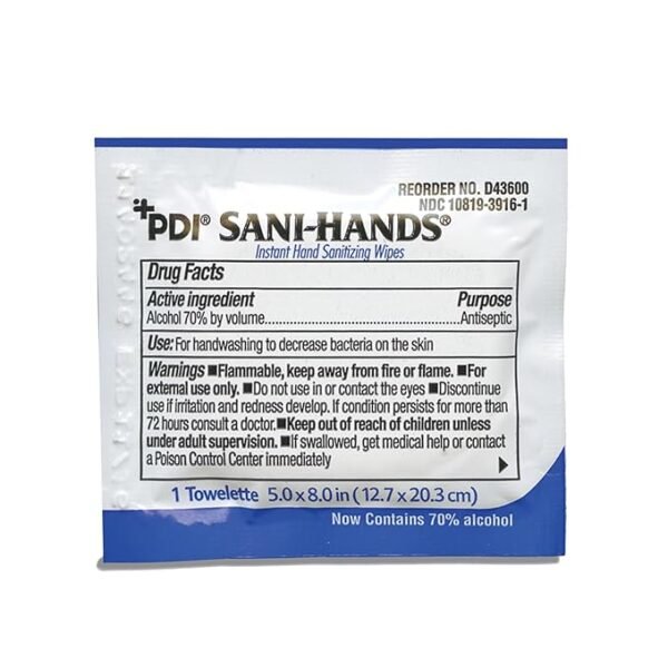 Sani-Hands Hand Sanitizer Wipes 100 Packets Per Box - Image 2