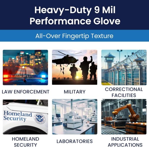 Adenna Dark Light Bulk Disposable Nitrile Gloves – 9 Mil, Heavy Duty Work Rubber Glove with Textured Grip, Non-Latex & Powder Free, Case of 1000, Large, Black - Image 7