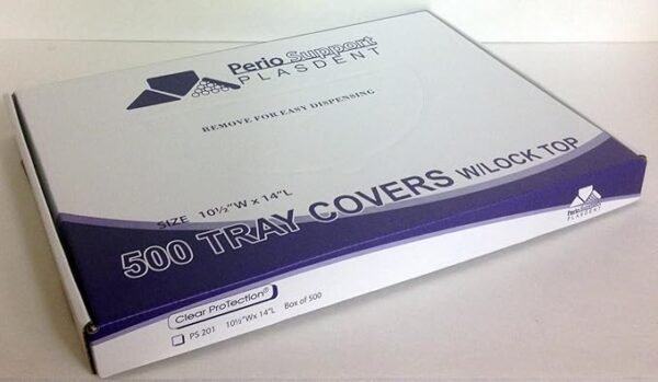 PS201 Size B Tray Covers, 10.5"x14" Clear Plastic with Lock Top, 500/Bx for Sterilization