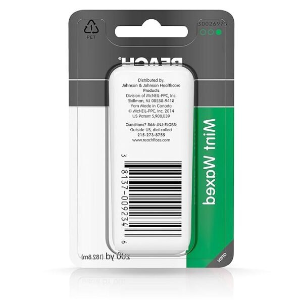 Reach Waxed Dental Floss for Plaque and Food Removal, Refreshing Mint Flavor, 200 Yards - Image 2