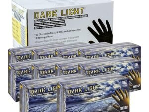 Adenna Dark Light Bulk Disposable Nitrile Gloves – 9 Mil, Heavy Duty Work Rubber Glove with Textured Grip, Non-Latex & Powder Free, Case of 1000, Large, Black