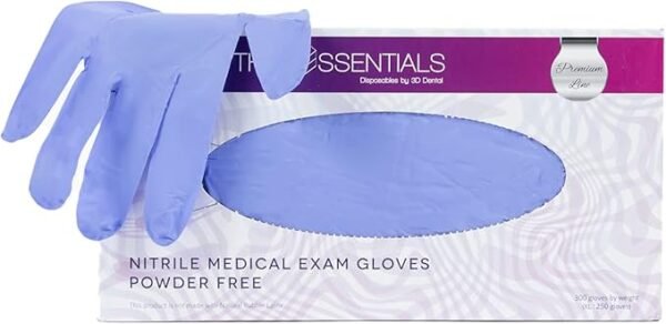 The Essentials Disposable Nitrile Gloves, Powder Free, Single Use Non-Sterile Protective Gloves for Various Uses Small- 300 Count