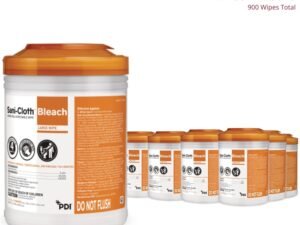 Sani-Cloth Bleach Disposable Wipes, Full Case, Hospital-Grade Surface Disinfecting Wipes for Healthcare and Bathroom, Large Wipe, 6" x 10.5", 75 Wipes per Canister, 12 Canisters Total, 900 Total Wipes