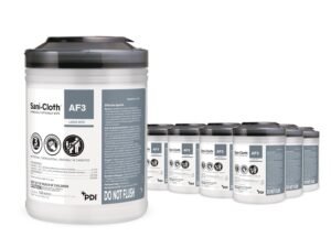 Sani-Cloth AF3, Surface Disinfecting Wipes, Fragrance Free, Alcohol-Free, 12 Canisters, 160 Large Wipes/Canister (1920 Total)