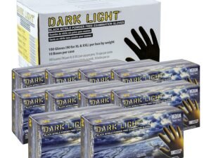 Adenna Dark Light Bulk Disposable Nitrile Gloves – 9 Mil, Heavy Duty Work Rubber Glove with Textured Grip, Non-Latex & Powder Free, Case of 1000, Medium, Black